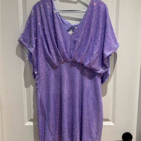 H&M Sequined Lilac/Lavender Mini Dress - XXL - Picture 2 of 5